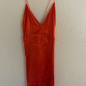 Hot Pink Satin Mini Bebe Dress (Size S)